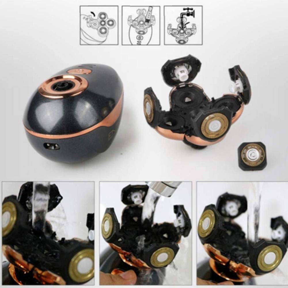 5 Headed Waterproof Electric Head Shaver – rechargeable rotary razor and trimmer for bald men.