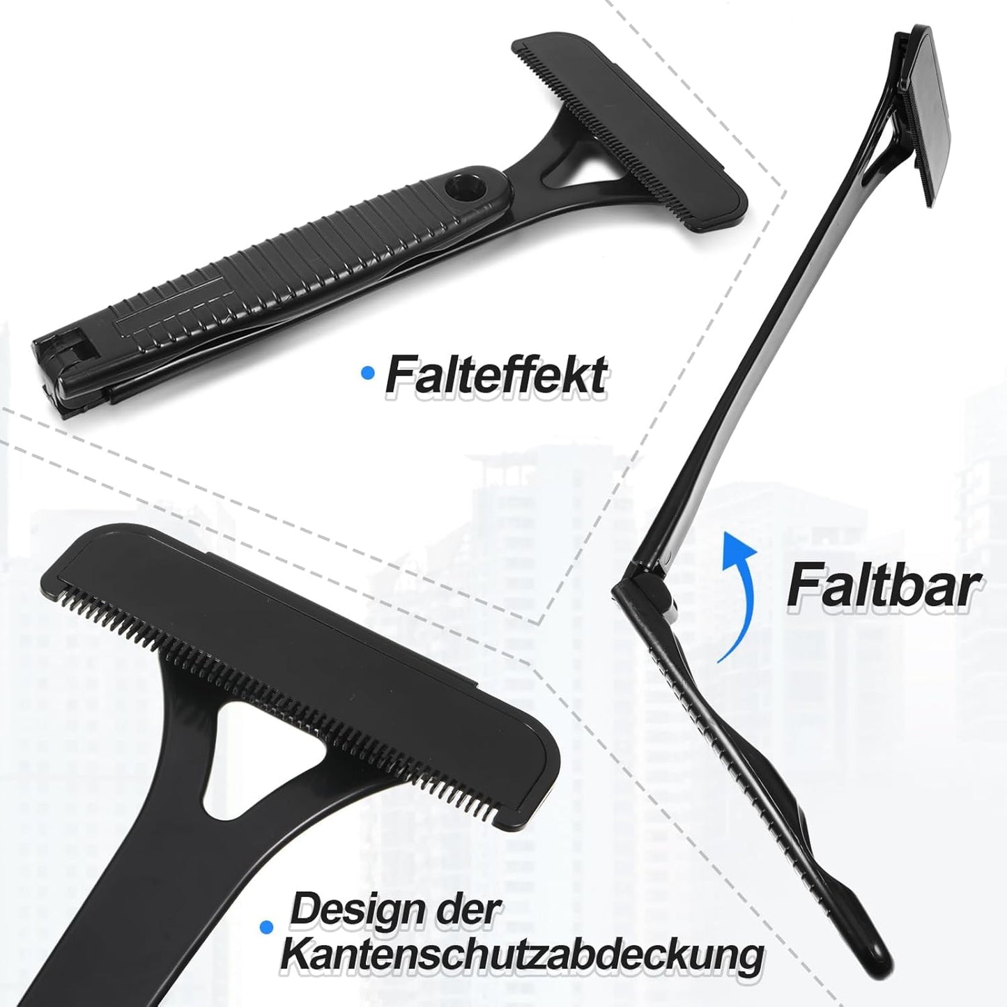 Foldable 5-Blade Back Shaver for Men – removable, manual razor for back, body, legs, and hands.