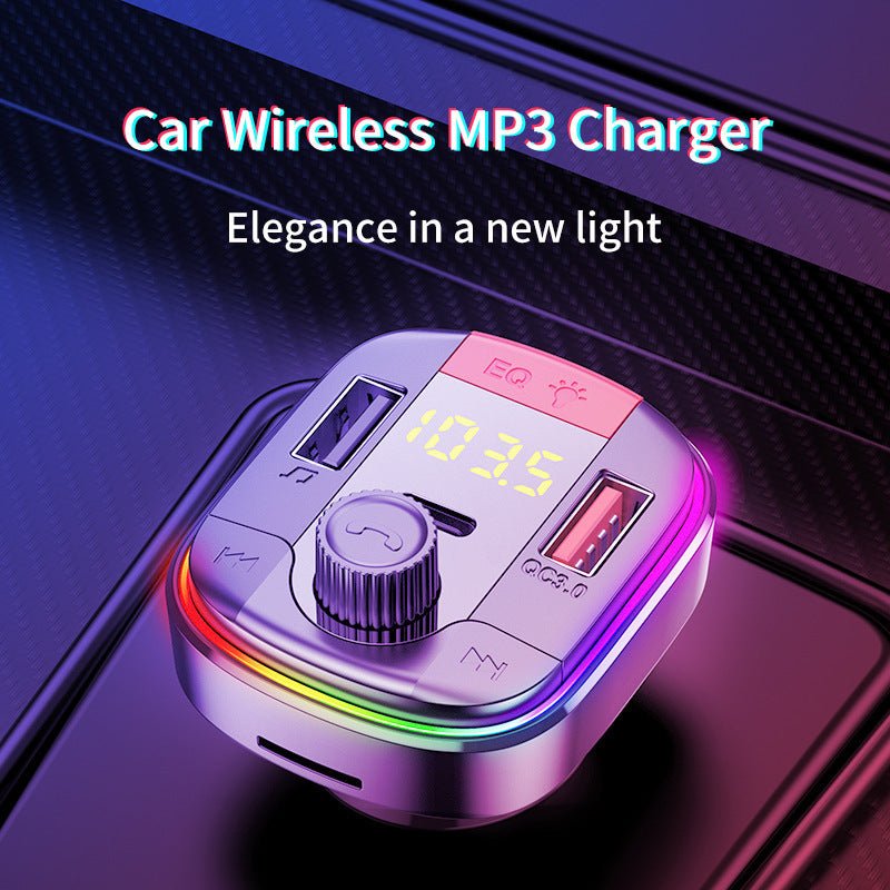 Car Mp3 Player Colorful Light Hands-Free Car Bluetooth, Car Charger