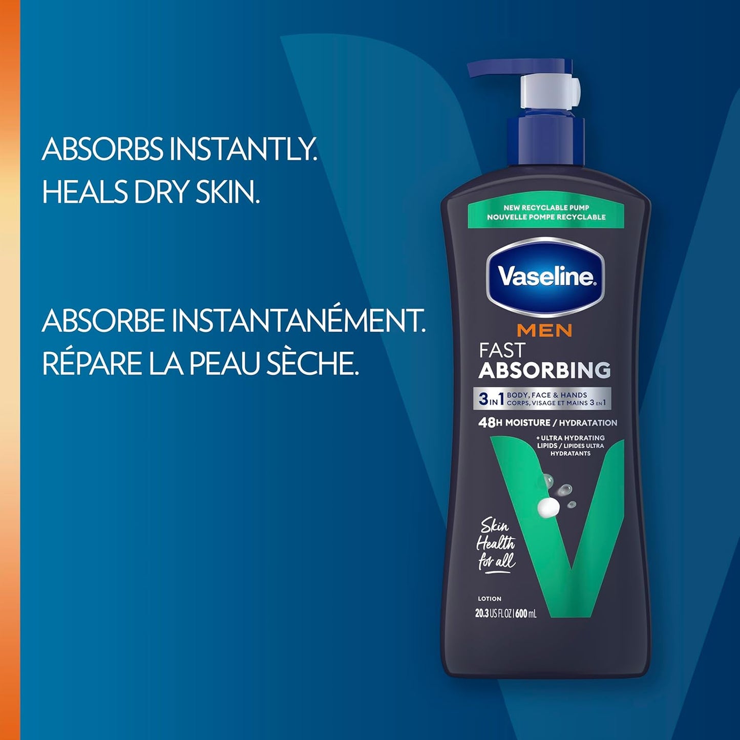Vaseline - Men Fast Absorbing 3-in-1 Lotion