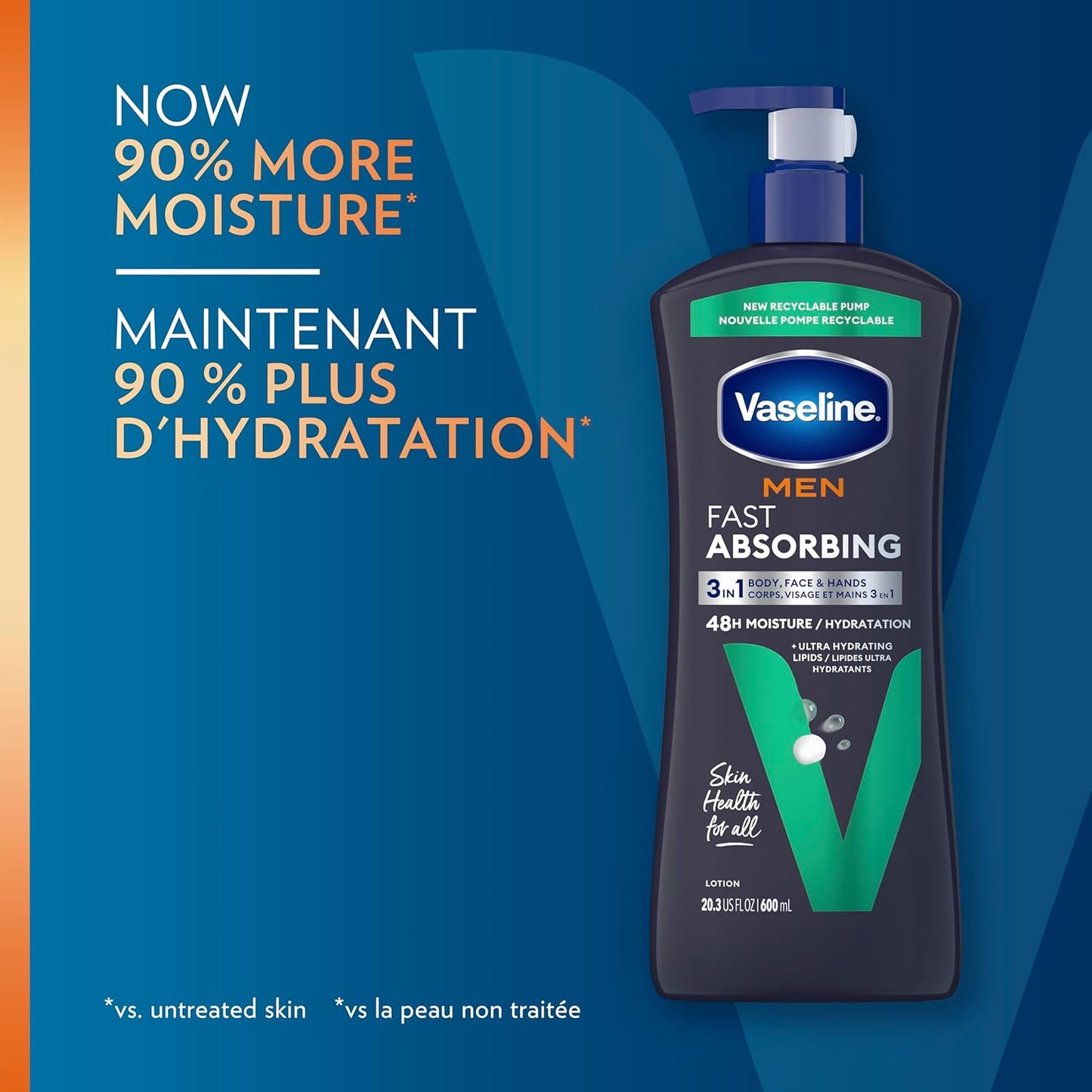 Vaseline - Men Fast Absorbing 3-in-1 Lotion