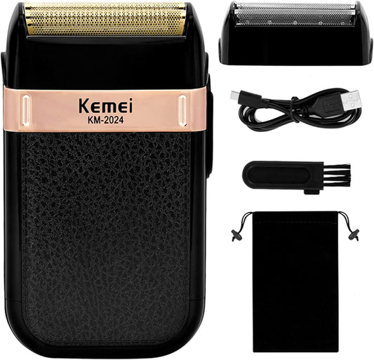 KEMEI KM-2024 Waterproof USB Rechargeable Beard Trimmer.