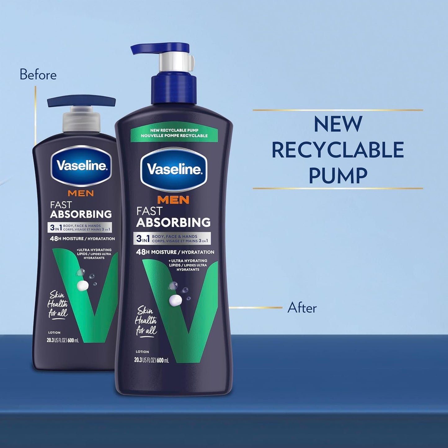 Vaseline - Men Fast Absorbing 3-in-1 Lotion