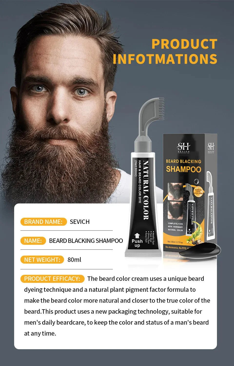 Sevich -Black Beard Cream - 200ml