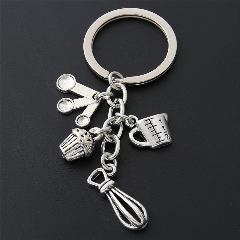 Girl Heart Cake Mold Pizza Keychain Bag Charm
