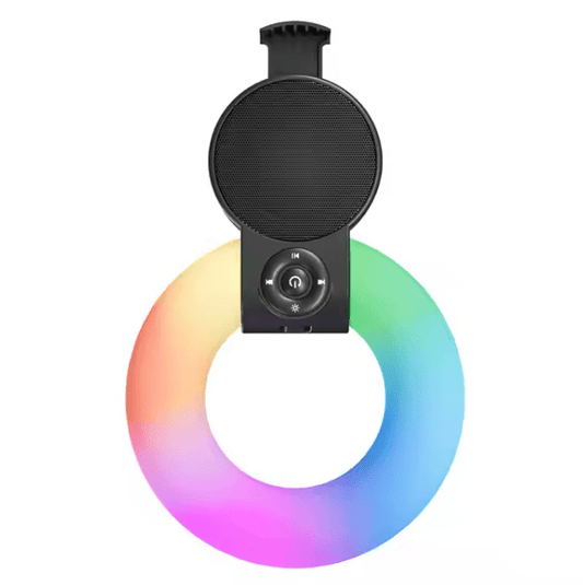Mobile Phone Holder + Speaker with Fill-Light Ring